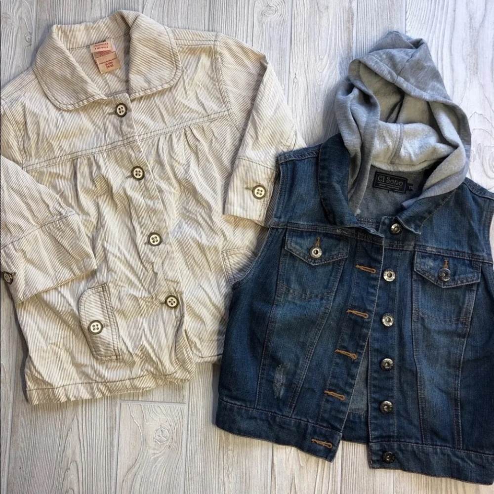 Ci Sono Denim Vest Medium Cream Jacket